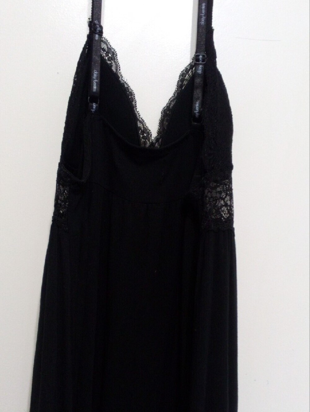 Daisy Fuentes Black Lace Trim Slip Nightgown - Picture 4 of 5